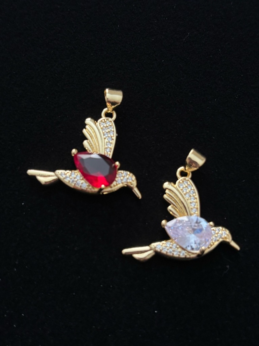 Gold plated Hummingbird pendants